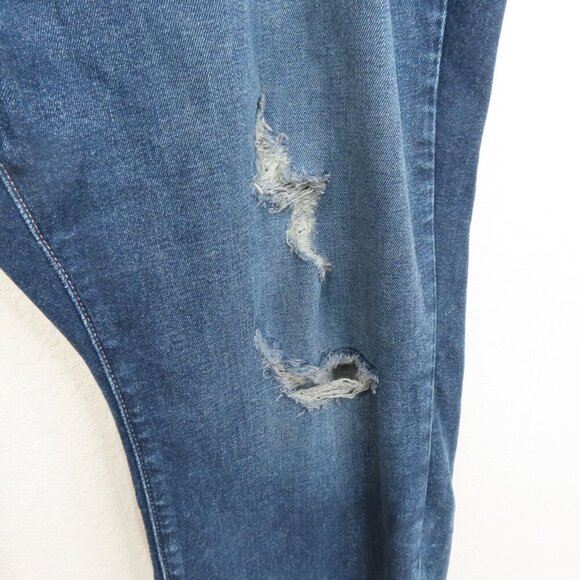 Lane Bryant Plus Size 28 Curvy Fit High Rise Skinny Distressed Dark Denim Jeans - Picture 4 of 13